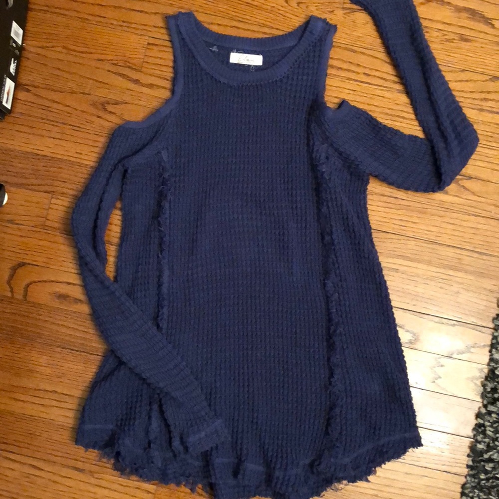 Elan cold-shoulder sweater